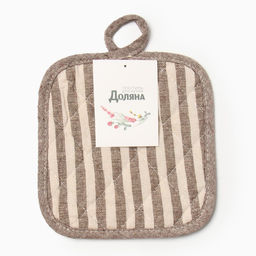 Цена за 2 шт. Прихватка «Доляна. Полоса», коричневая, 17×17 см, 50% п/э, 50% хлопок