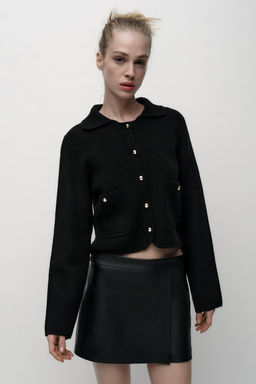 PLAIN KNIT POLO NECK JACKET - Zara фото 2