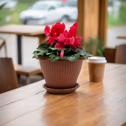 Горшок для цветов пластмассовый "Гамма плюс" 2,0л, д19см, h14,1см, терракотовый (Россия)