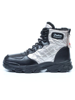 04-2221-4 BLACK Ботинки зимние женские (искусственные материалы)