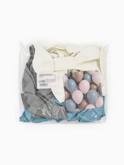 Воздушные шары латексные 12", цвет серо-голубой микс, набор 30 штук