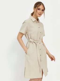 из 100% льна премиального качества. Платье Лион бежевое