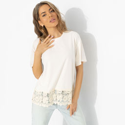 Футболка из трикотажа-лапша, Знак принцессы (беж) - Charutti фото 2