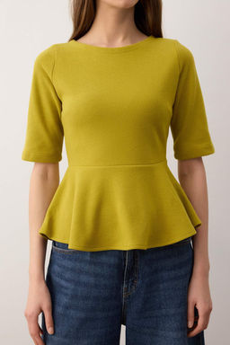 Yag Yesili Peplum/Bel Oturmal? Truvakar Kol Gizli Fermuarl? Orme Bluz TWOAW26BZ00269