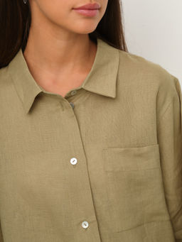 Рубашка короткая S021_Olive Yellow/Салатовый - M&G all natural фото 4