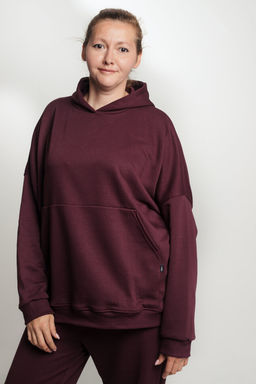 285 Костюм с толстовкой плюссайз, марсала - Knitka wear фото 3