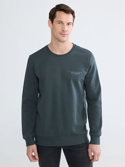 Bisiklet Yaka Erkek Kal?n Sweatshirt