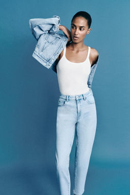 JEANS Z.01 MOM FIT TIRO ALTO / Azul claro - Zara фото 18