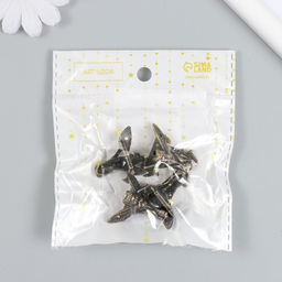 Уголок (ножка) для шкатулки металл Ангел набор 4 шт бронза 2,3х2,6х1 см - Арт узор фото 6