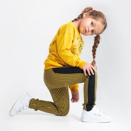 CRB wear/CWKG 90056-30-290 Комплект для девочки (джемпер, брюки), желтый-черный/Ex.Cherubino  фото 2