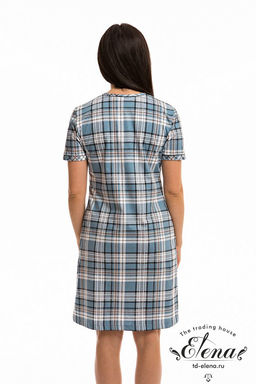 Халат М323081а Клетка-голубая - Елена фото 3