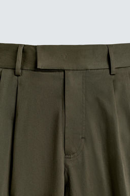 RELAXED FIT PLEATED TROUSERS - Zara фото 9