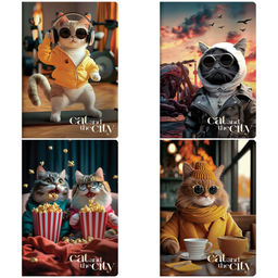 Тетрадь 40л. MESHU "Коты в городе" клетка (MS_60729) глянцевая ламинация, тиснение фольгой