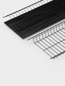 Сушилка для посуды с поддоном для шкафа 60 см, 56.5×25.6 см, чёрная