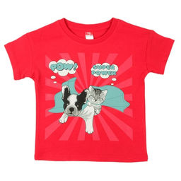 CRB wear/CWK 62503 Футболка для девочки, красный/Ex.Cherubino  фото 2