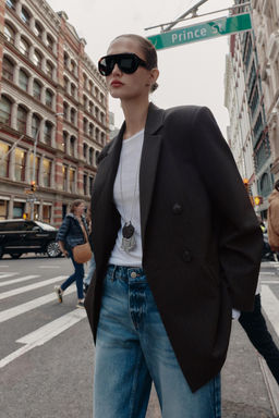 OVERSIZED DOUBLE-BREASTED PINSTRIPE BLAZER - Zara фото 3