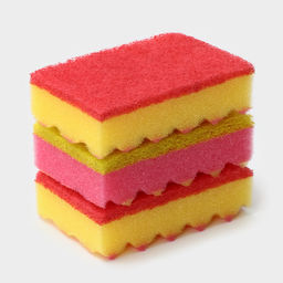 Цена за 4 шт. Губка для посуды с чистящим слоем PRIDE, 3 шт., 100×65×30 мм, МИКС