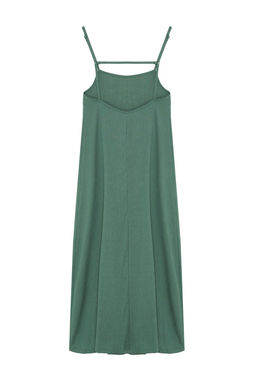TRENDYOLMILLA Siyah Ayarlanabilir Ask?l? A-Line Burumcuk/Dokulu Orme Maxi Elbise TWOSS24EL00060  фото 35