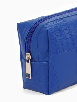 Косметичка ONE COLOR, на молнии, искусственная кожа, синяя