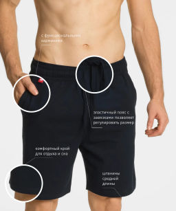 ATLANTIC NMB-039 Пижамные шорты Plain Shorts темно-синий