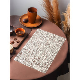 Цена за 12 шт. Салфетка сервировочная на стол «Путаница», ажурная, 45×30 см, бежевая
