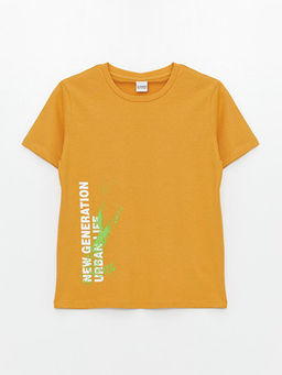 Bisiklet Yaka Bask?l? K?sa Kollu Erkek ?ocuk Ti??rt - Waikiki фото 3