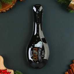 Подарочный набор новогодний Счастье постучится в дом: подставка под ложку, лопатка - Дорого внимание фото 4