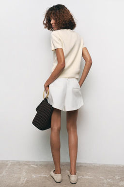 PLAIN KNIT TOP WITH SHORT SLEEVES - Zara фото 3
