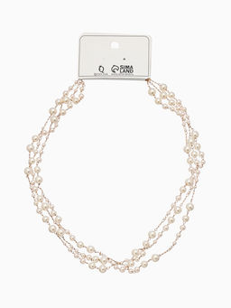 Бусы жемчужные, длинные, d=3.4, 5.6, 8.10, белые в золоте