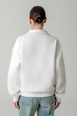 Арт. 1-5138 Свитшот женский полузамок 44-50 (4 шт) Цвет:молочный - Калинка фото 4