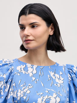 Короткое платье с объемными рукавами / Zarina фото 5