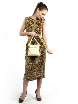 LACCOMA сумка АЛ3020-6-светло желтый натуральная кожа хлопок  фото 3