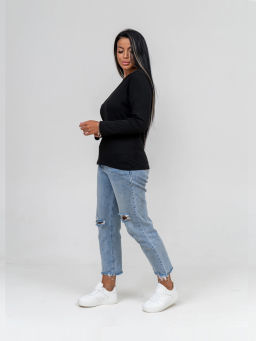 Лонгслив женский, цвет черный