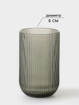 Стакан Magistro «Грани», 400 мл, 8×13 см, стекло, графитовый