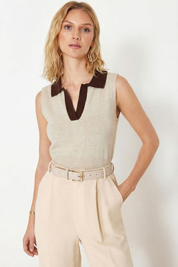 Tas Polo Yaka T-Shirt Gorunumlu Bluz TWOSS24BZ00273