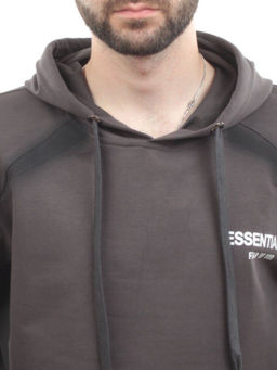 2649 GRAY/BLACK Толстовка мужская (75% хлопок, 20% полиэстер, 5% спандекс)