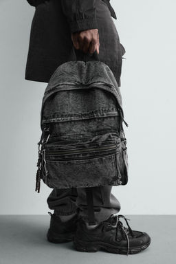 WASHED-EFFECT DENIM BACKPACK - Zara фото 11