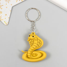 Цена за 4 шт. Брелок резина "Яркая кобра" МИКС 5х4 см