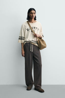 PANTAL?N JOGGER STRAIGHT FIT LAVADO / Gris antracita