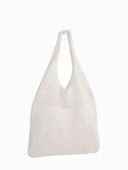 Сумка пляжная, плетёная, клетка 0.5 см, белая