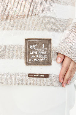 Джемпер AVE RARA 2260 бело-коричневый  фото 3