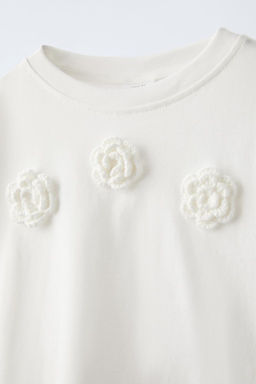 CROCHET FLOWER T-SHIRT - Zara фото 3