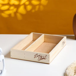 Кашпо деревянное, 27.5204.5 см Для тебя, 2 отдела, гравировка - Дарим Красиво фото 2