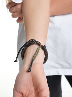 Браслет шамбала PW0560 темно коричневый - Mini maxi фото 2