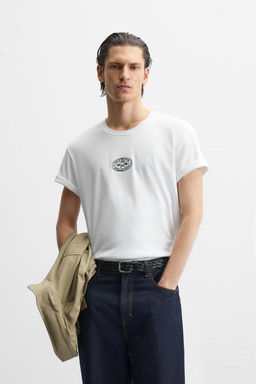 T-SHIRT WITH CONTRAST EMBROIDERY - Zara фото 2