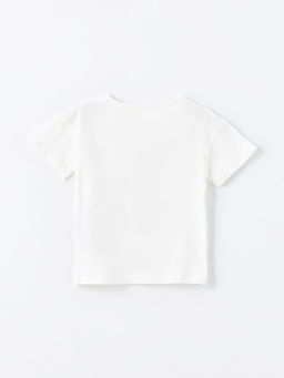 Bisiklet Yaka Bask?l? K?sa Kollu K?z Bebek Ti??rt - Waikiki фото 2