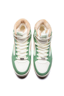 Кеды повседневные утепленные Зеленый/Бежевый/Коричневый