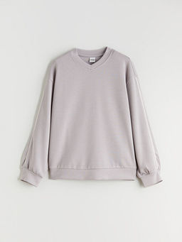 V Yaka K?z ?ocuk Soft Touch Sweatshirt ve E?ofman Alt