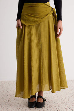 Ya_ Ye_ili Ba_lama Detayl_ Astarl_ Uzun Maxi Etek TWOSS26ET00196 - Trendyolmilla фото 3