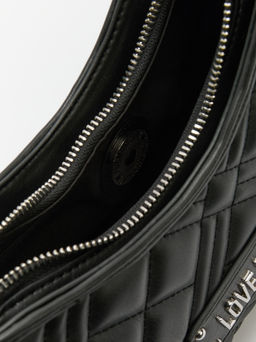 Женская сумка на плечо LOVE MOSCHINO LAMINATED QUILTED BAG Артикул 4377211, черный  фото 5